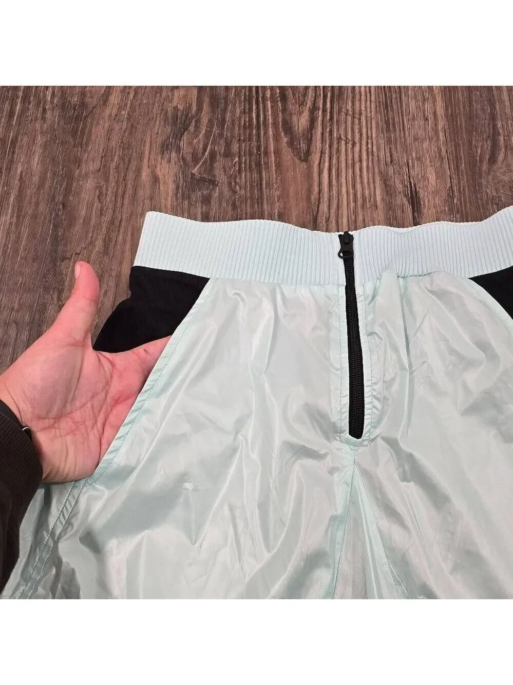 Koral Light Blue Zip Front Lined Skirt | Sport-Luxe Active Mini Skirt Size  XS
